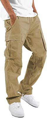 Men's Casual Cargo Pants Hiking Pants Workout Joggers Sweatpants for Men