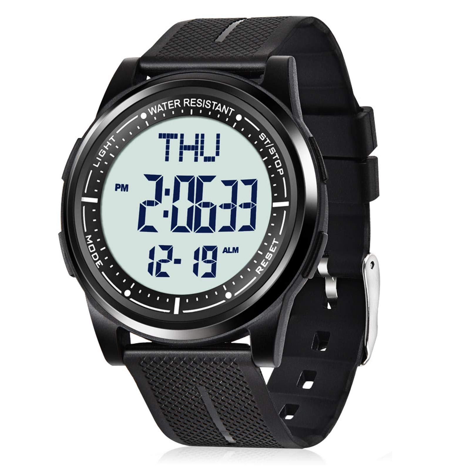 Digital Watch Waterproof with Stopwatch Alarm Countdown Dual Time, Ultra-Thin Super Wide-Angle Display Digital Wrist Watches for Men Women
