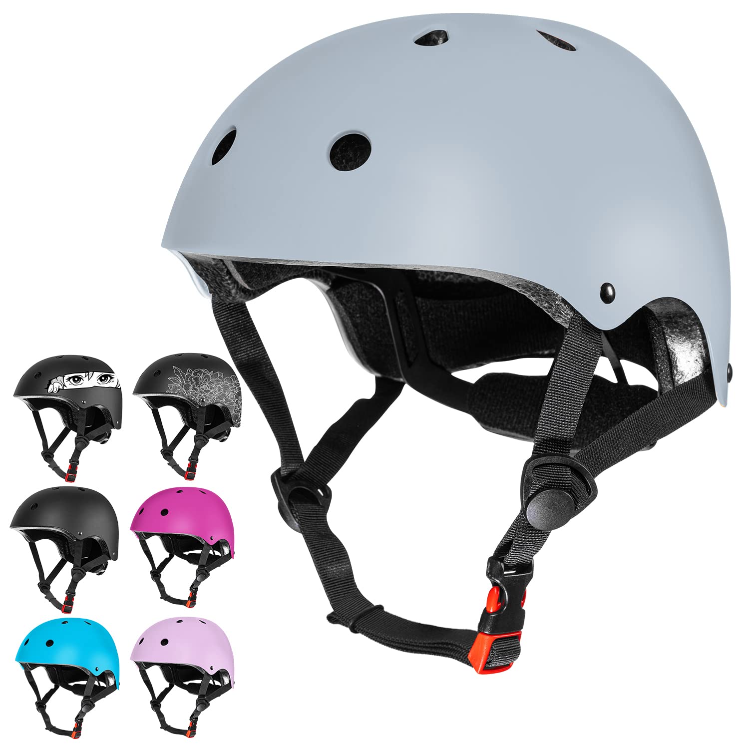 MhIL Adults & Kids Bike Helmets for Men & Women – Kids Helmet for Boys & Girls, Bicycle Kids Helmets Ages 5-8/8-14+ - for Skateboard, Scooter, Cycling, Adjustable Helmets for Toddlers, Kids & Adults