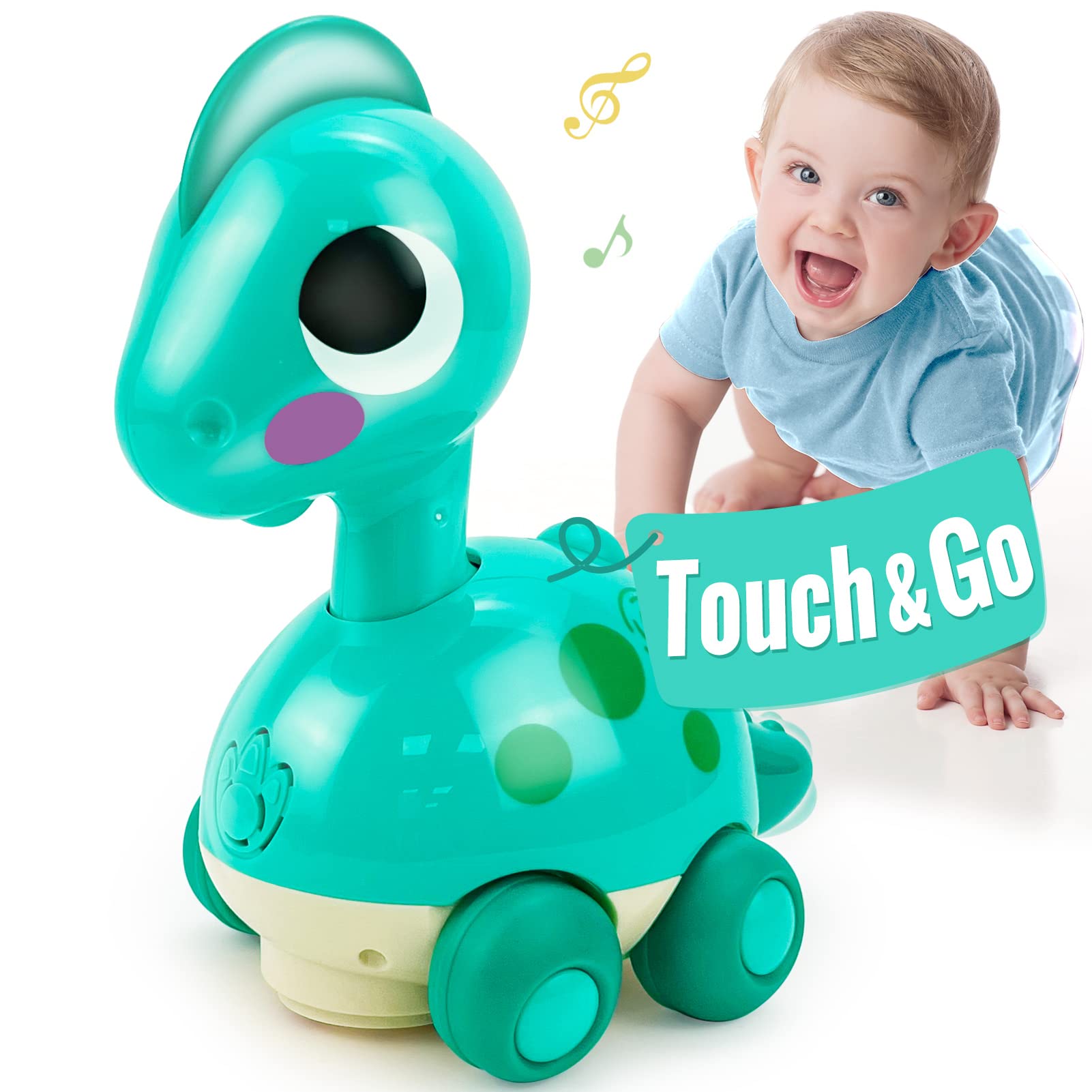 Baby Toys 6 to 12 Months Touch & Go Music Light Baby Crawling Toys, Infant Toys 6-12 Months 9 6 Month Old Baby Toys 12-18 Months, Baby Boy Toys Baby Musical Toys for 1 Year Old Boy Gifts Girl Toy