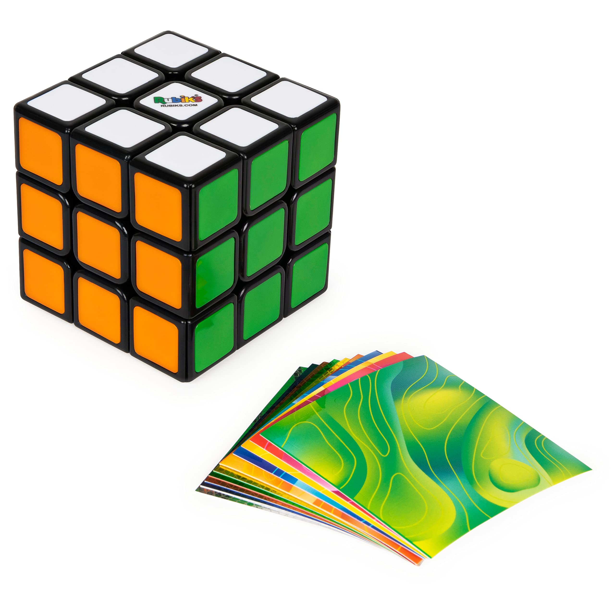 Rubik’s Cube, Original 3x3 Puzzle Brain Teaser Fidget Toy with Removable Interchangeable Mod Stickers to Customize, for Adults & Kids Ages 8 and up