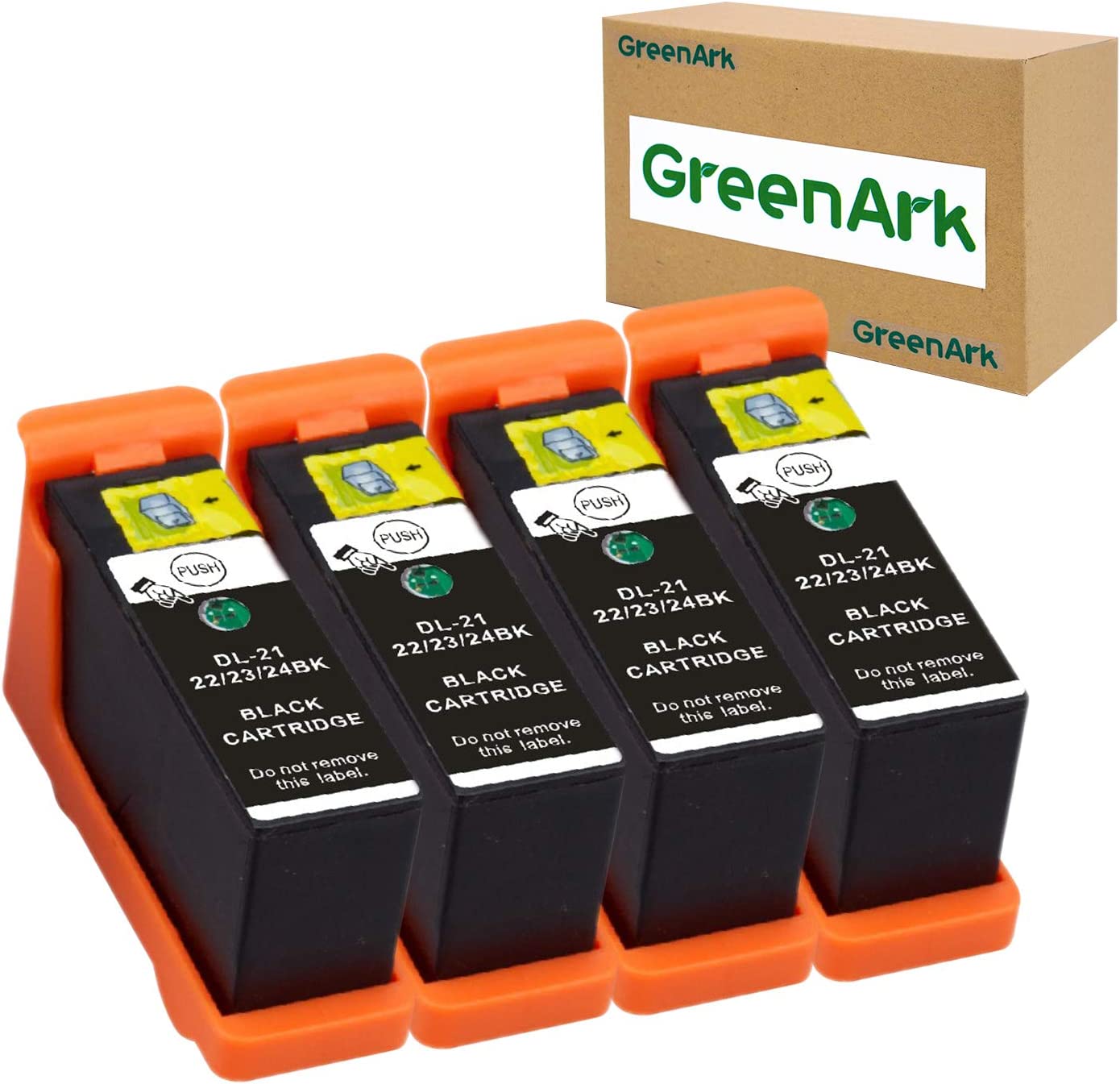         GREENARK Compatible for Dell Series 21 Black Ink Cartridges Use for Dell V313w V515w P513w V715w P713w Printers 4 Pack Black for Dell Series 21, Series 22, Series 23, Series 24 Ink Cartridges 