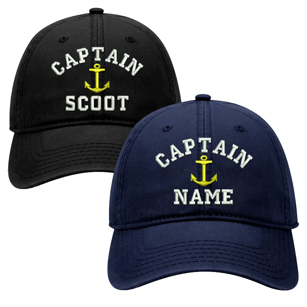 Captain Custom Embroidered - Personalized Captain Dad Hat, Add Your Name Baseball Cap Customize, Distressed Baseball Cap, Men hat, Embroidered Men's Hat, Fathers Day Birthday Gifts for Men
