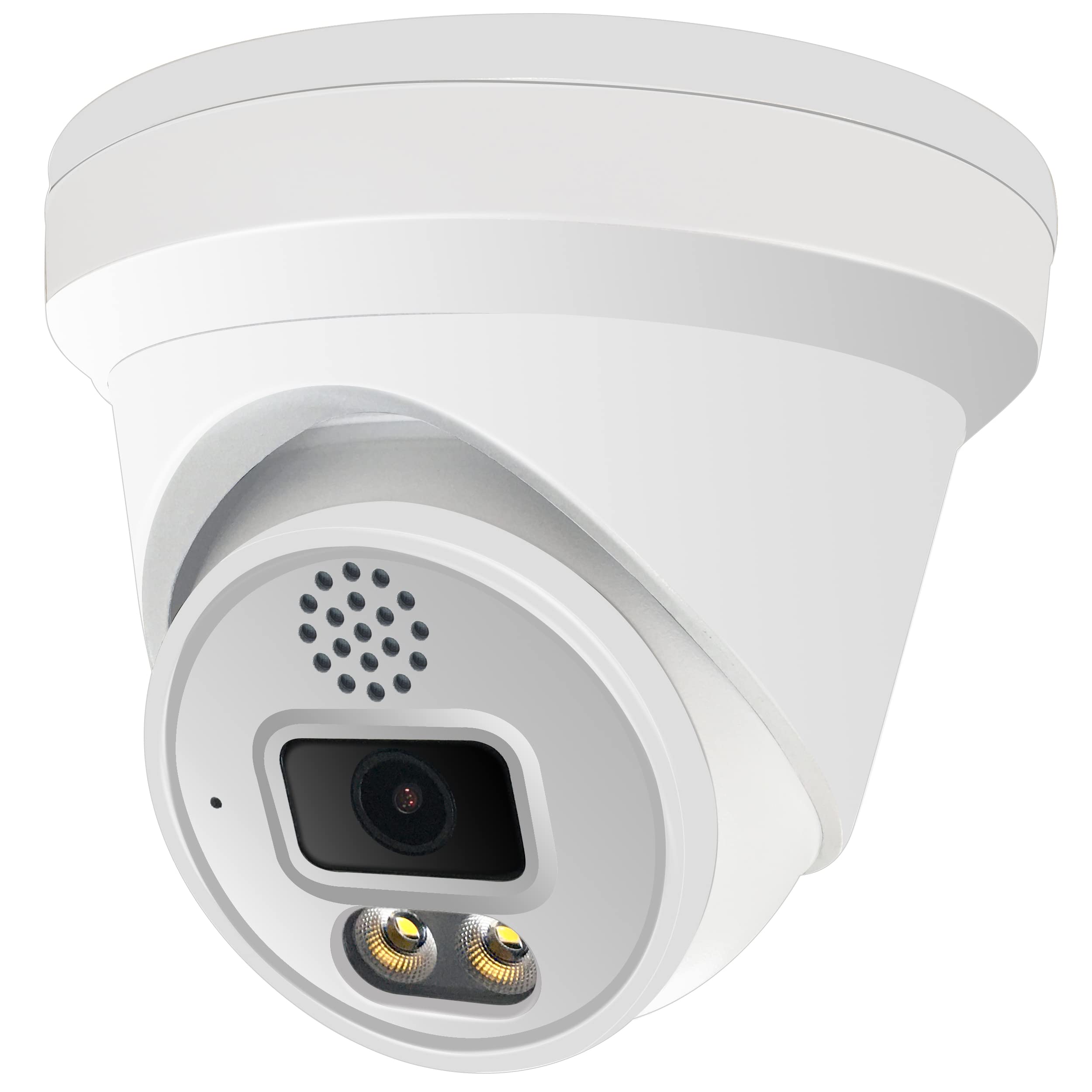 5MP Full Color Night Vision ColorVu Turret Dome IP Camera with Visible White LED Lights, 2.8mm Wide Angle, Outdoor Built in Mic, Plug and Play Compatible with Hik Vision NVR