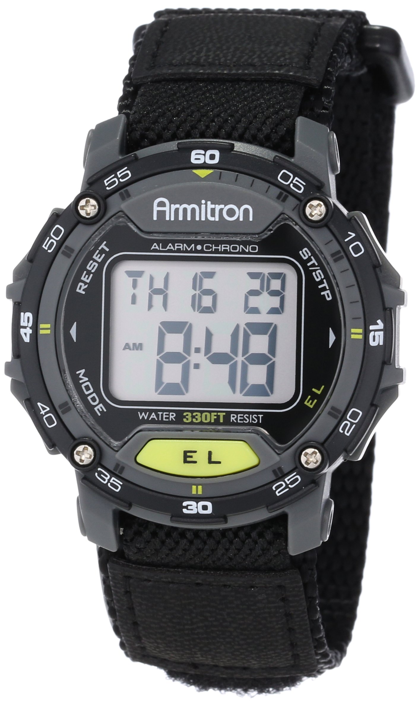 Unisex 40/8291BLK Grey Accented Digital Chronograph Black Nylon Strap Watch