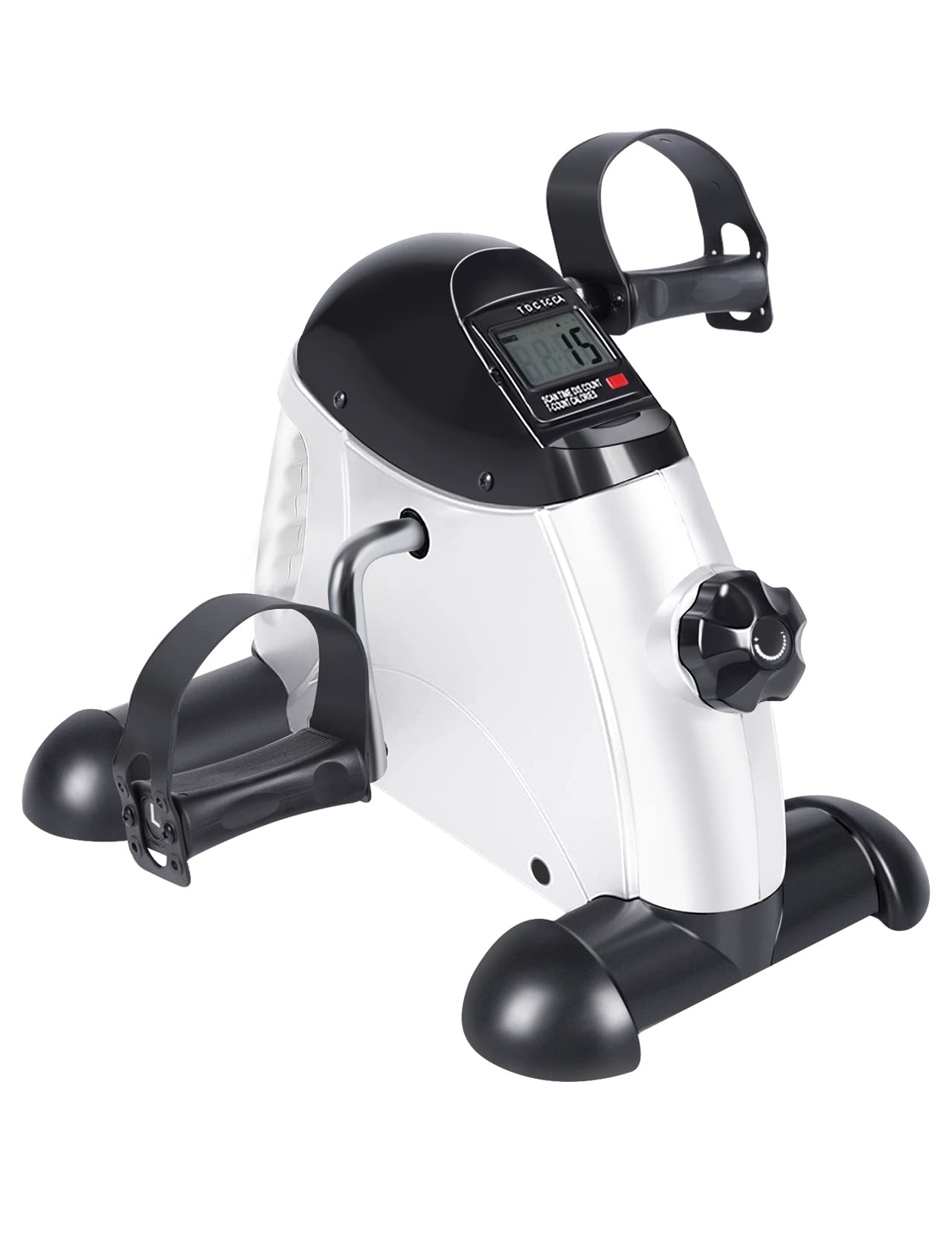 FEIERDUN Mini Exercise Bike, Under Desk Bike Pedal Exerciser for Arm/Leg Exercise, Adjustable Magnetic Resistance Desk Cycle with LCD Screen Display for Home/Office Workout