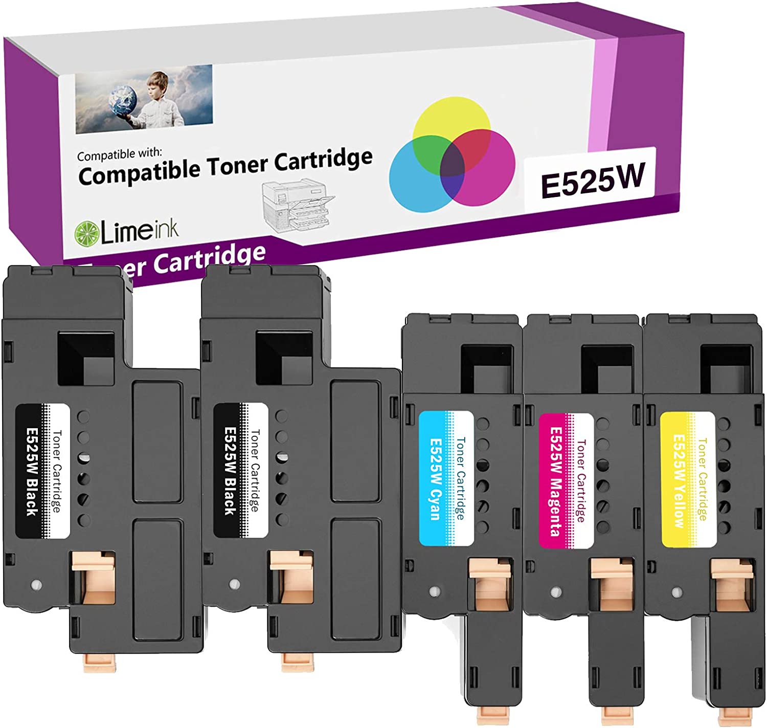         Limeink Compatible Toner Cartridge Replacement for Dell E525W Toner Cartridges for Dell E525w Cartridge for Dell Toner E525w for Dell Toner e 525w H3M8P Ink for Dell e525w for Dell e 525w Tone