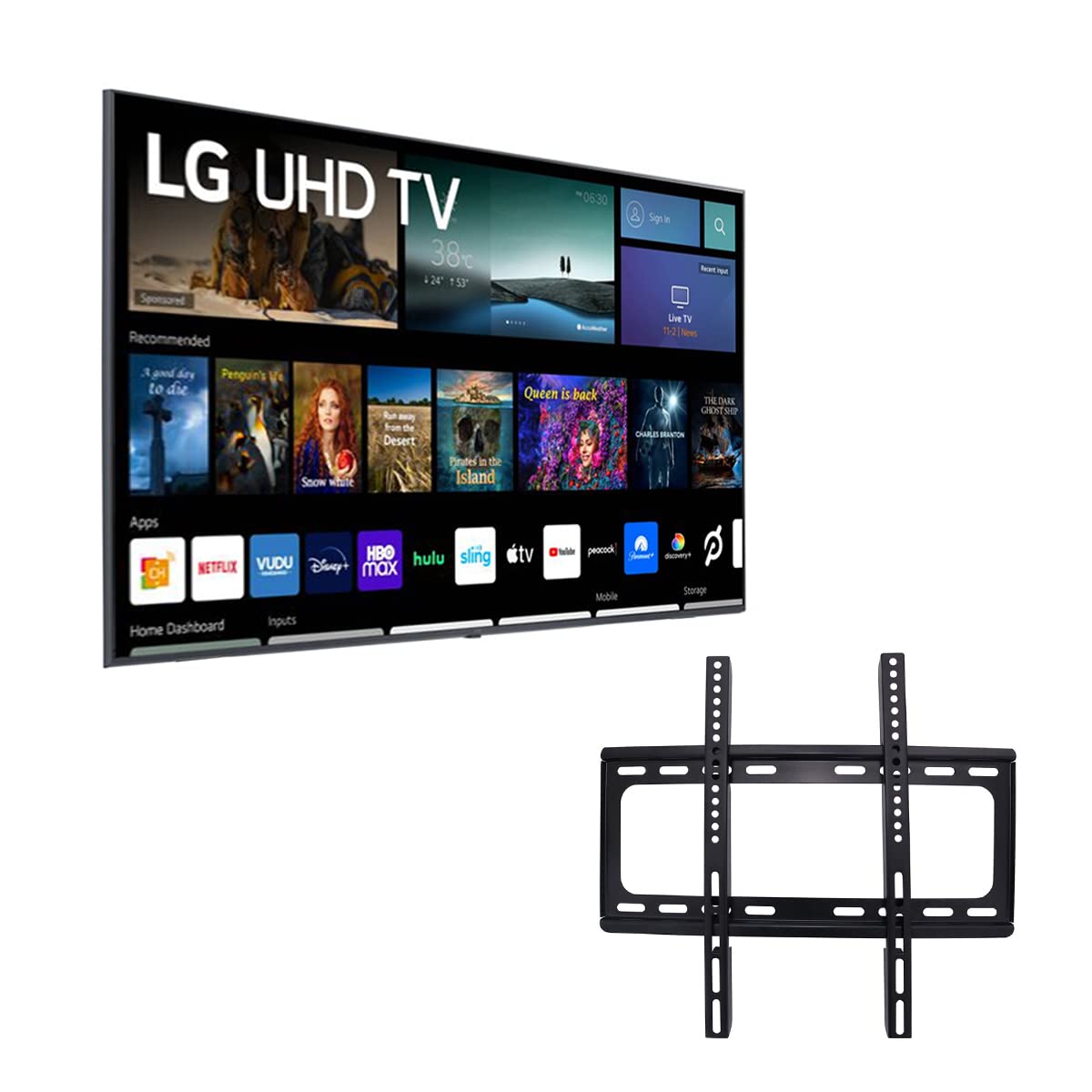 LG 50-Inch Class 4K UHD 2160p webOS Smart TV HDR10 Game Optimizer Compatible with Alexa & Google Assistant + Free Wall Mount (No Stands) 50UQ7070ZUE (Renewed)
