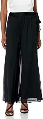 Women's Wide Leg Chiffon Dress Pant (Petite Regular Plus Sizes)