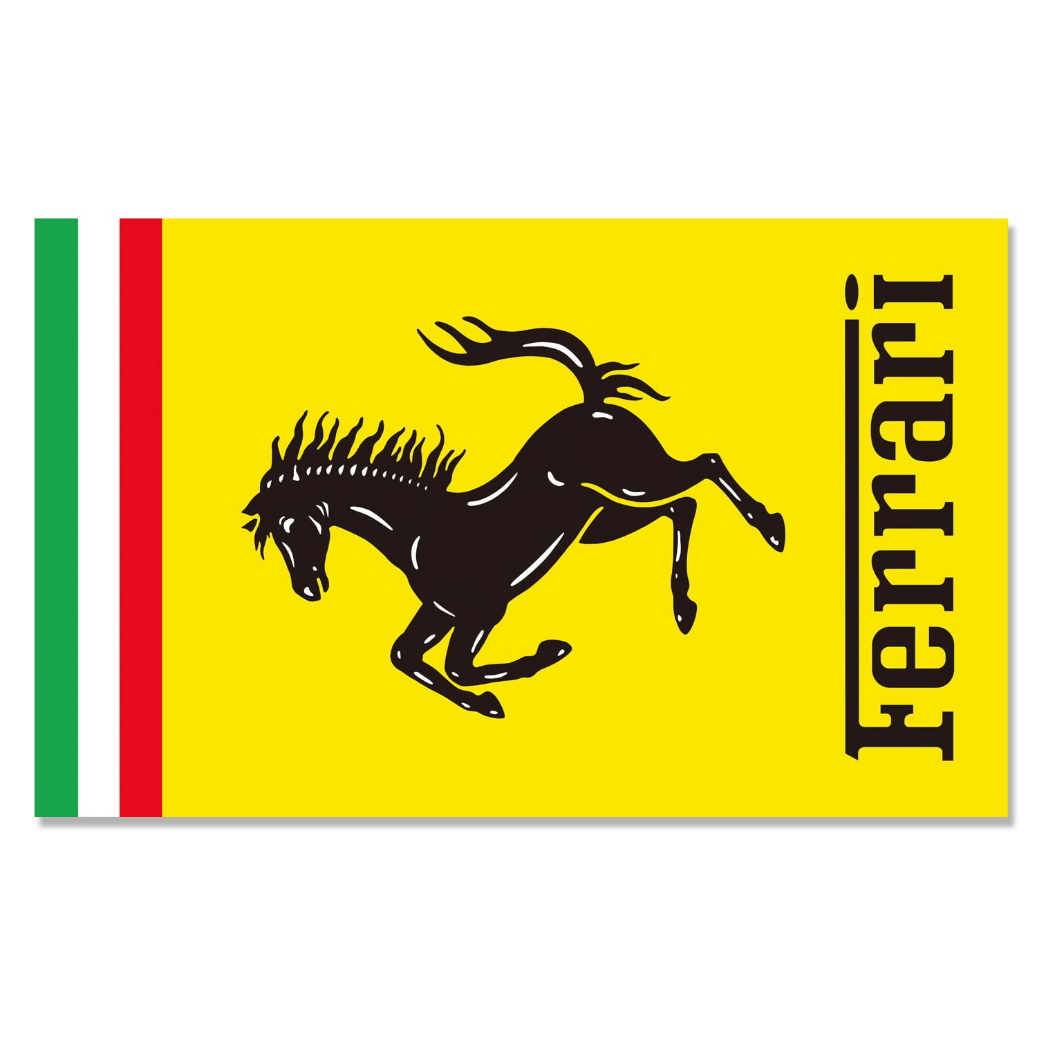 Racing Car Decor Flag for Ferrari Banner 3 ft x 5 ft Polyester with 2 Brass Grommets Vivid Color HD Printing Exhibition, Racing, Car Fans, Porch, Garage Decoration (Yellow)