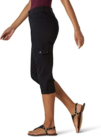          LEE Women's Relaxed-Fit Austyn Knit-Waist Cargo Capri Pant        