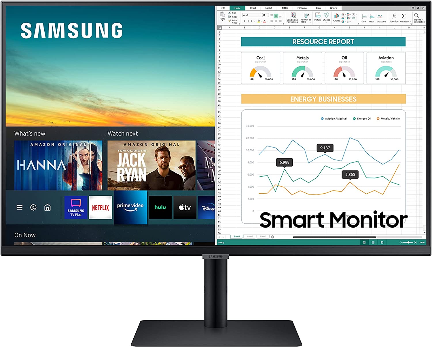         SAMSUNG M5 Series 32-Inch FHD 1080p Smart Monitor &amp; Streaming TV (Tuner-Free), Netflix, HBO, Prime Video, &amp; More, Apple Airplay, Height Adjustable Stand, Built-in Speakers (LS32AM502HN