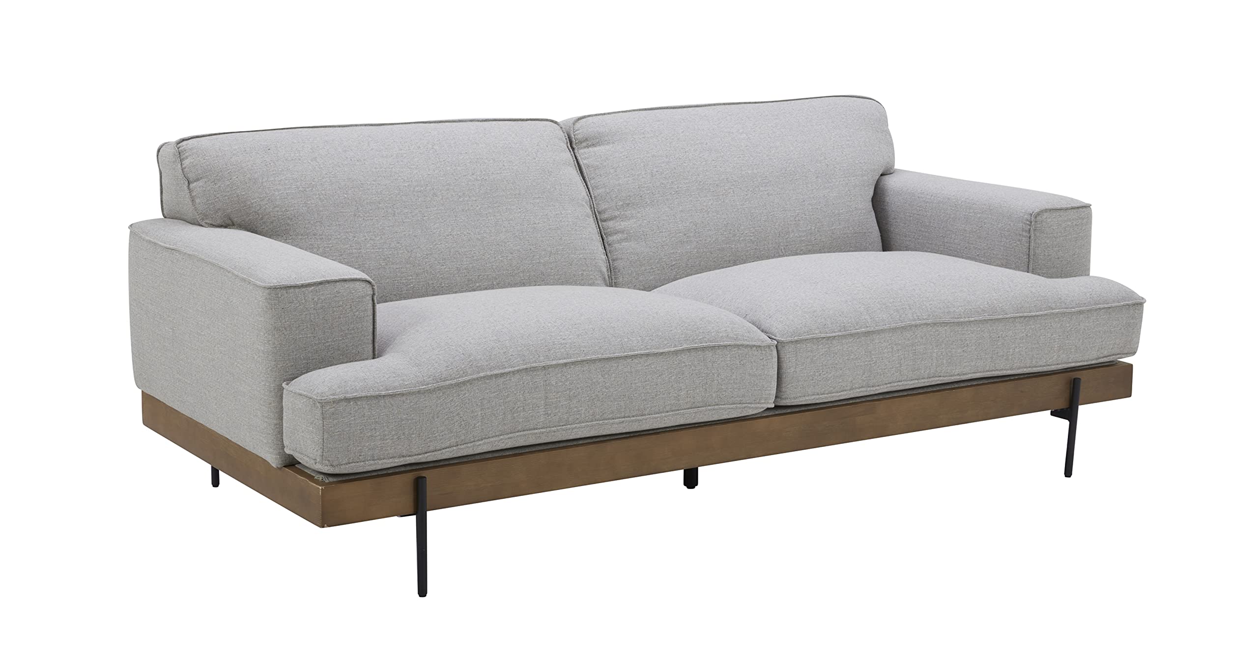 Amazon Brand – Rivet Modern Industrial Metal Leg Sofa Couch, 83.1"W, Light Gray