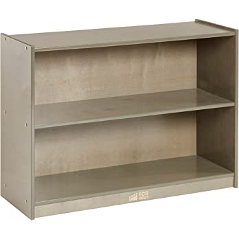          ECR4Kids 2-Shelf Mobile Storage Cabinet Classroom Furniture, Grey Wash        