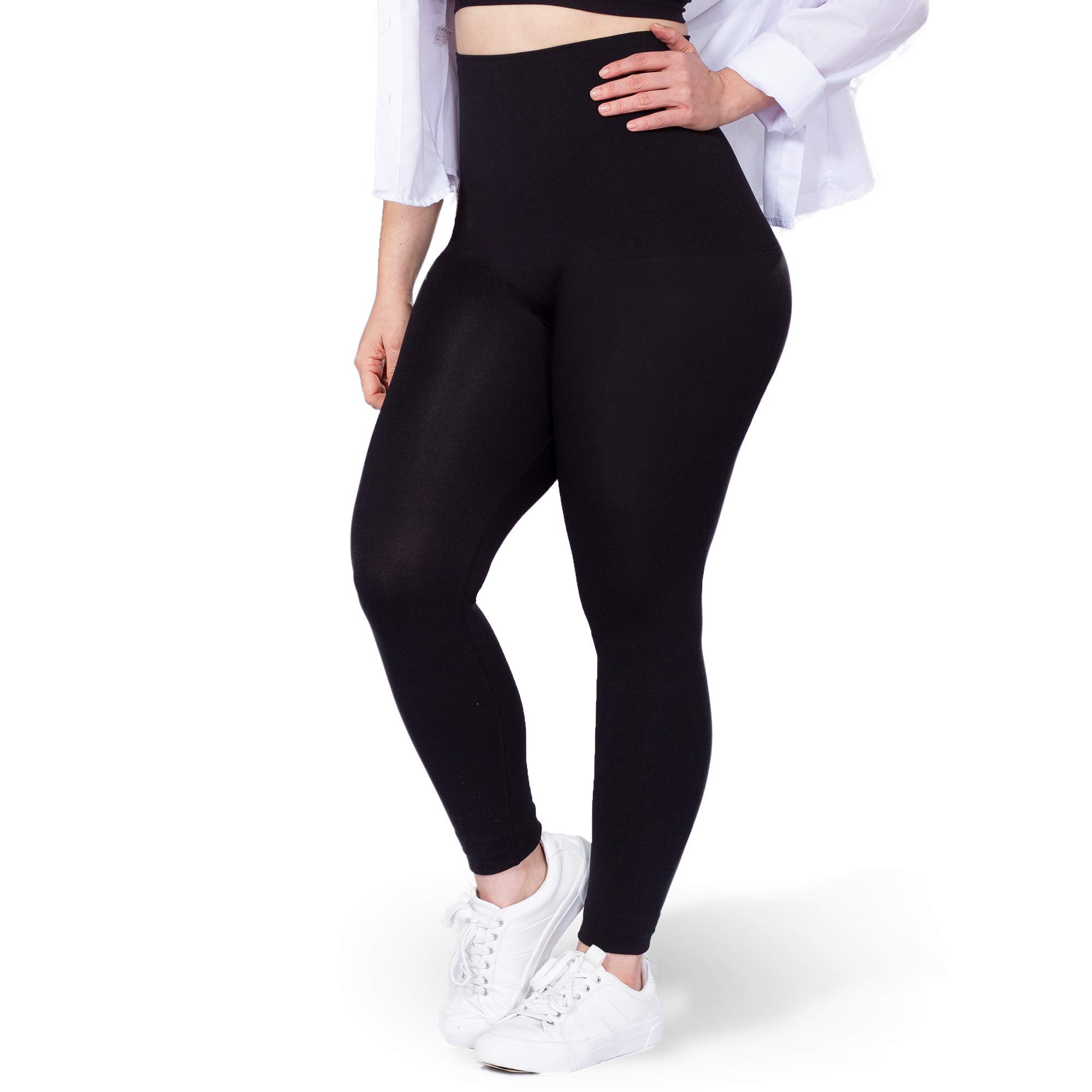 High Waisted Medium Compression Leggings - Shapewear for Women
