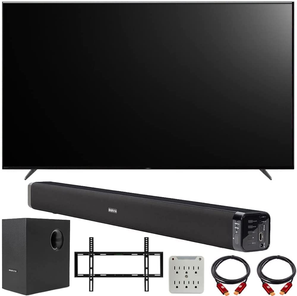 Sony XR85X90K Bravia XR 85" X90K 4K HDR Full Array LED Smart TV (2022 Model) Bundle with Deco Gear Home Theater Soundbar with Subwoofer, Wall Mount Accessory Kit, 6FT 4K HDMI 2.0 Cables and More