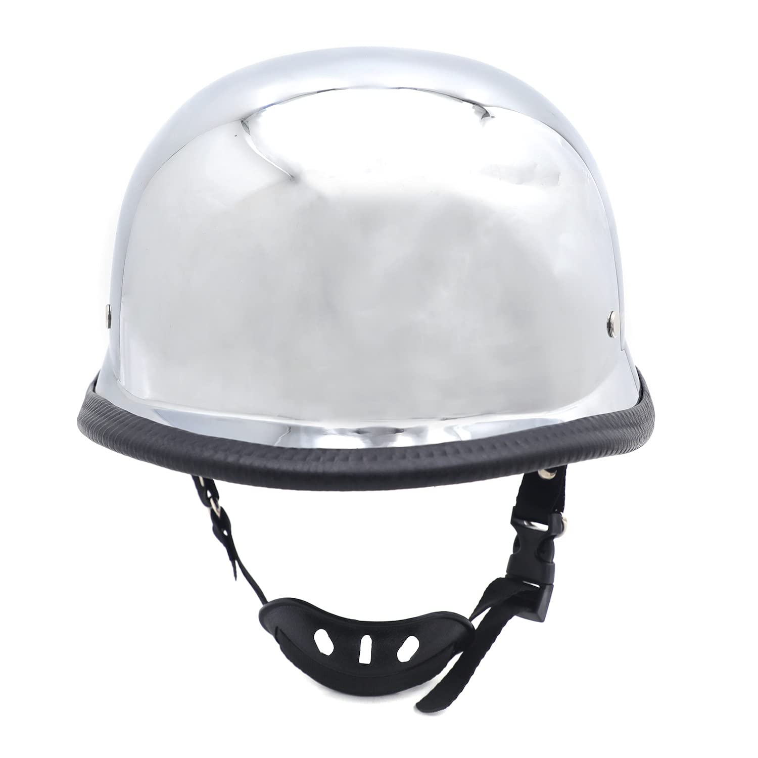 HTTMT- (L Size) Silver DOT Motorcycle German Half Face Helmet Biker Street Chopper Cruise [P/N: MT506-003-L-CD]