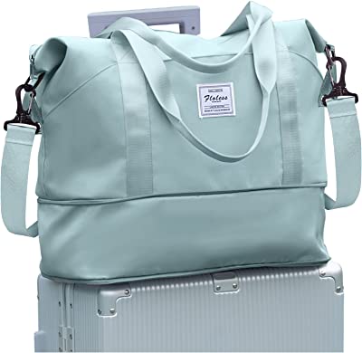 Travel Bag,Waterproof Duffel Gym Tote Bag,Weekender Carry On Overnight Bags for Women with Trolley Sleeve Wet Pocket,travel duffel bags hospital bag