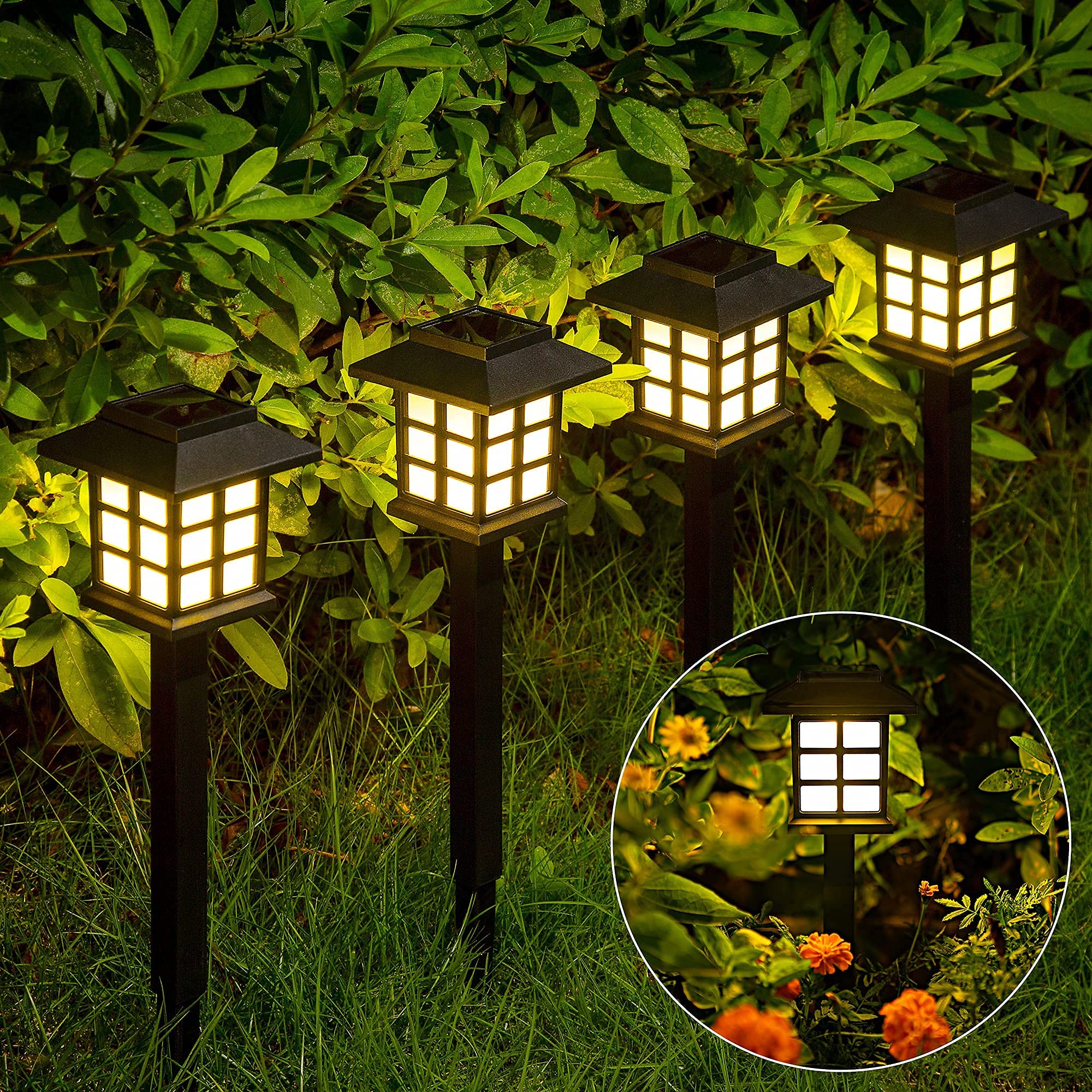 GIGALUMI Solar Outdoor Lights,12 Pack LED Solar Lights Outdoor Waterproof, Solar Walkway Lights Maintain 10 Hours of Lighting for Your Garden, Landscape, Path, Yard, Patio, Driveway