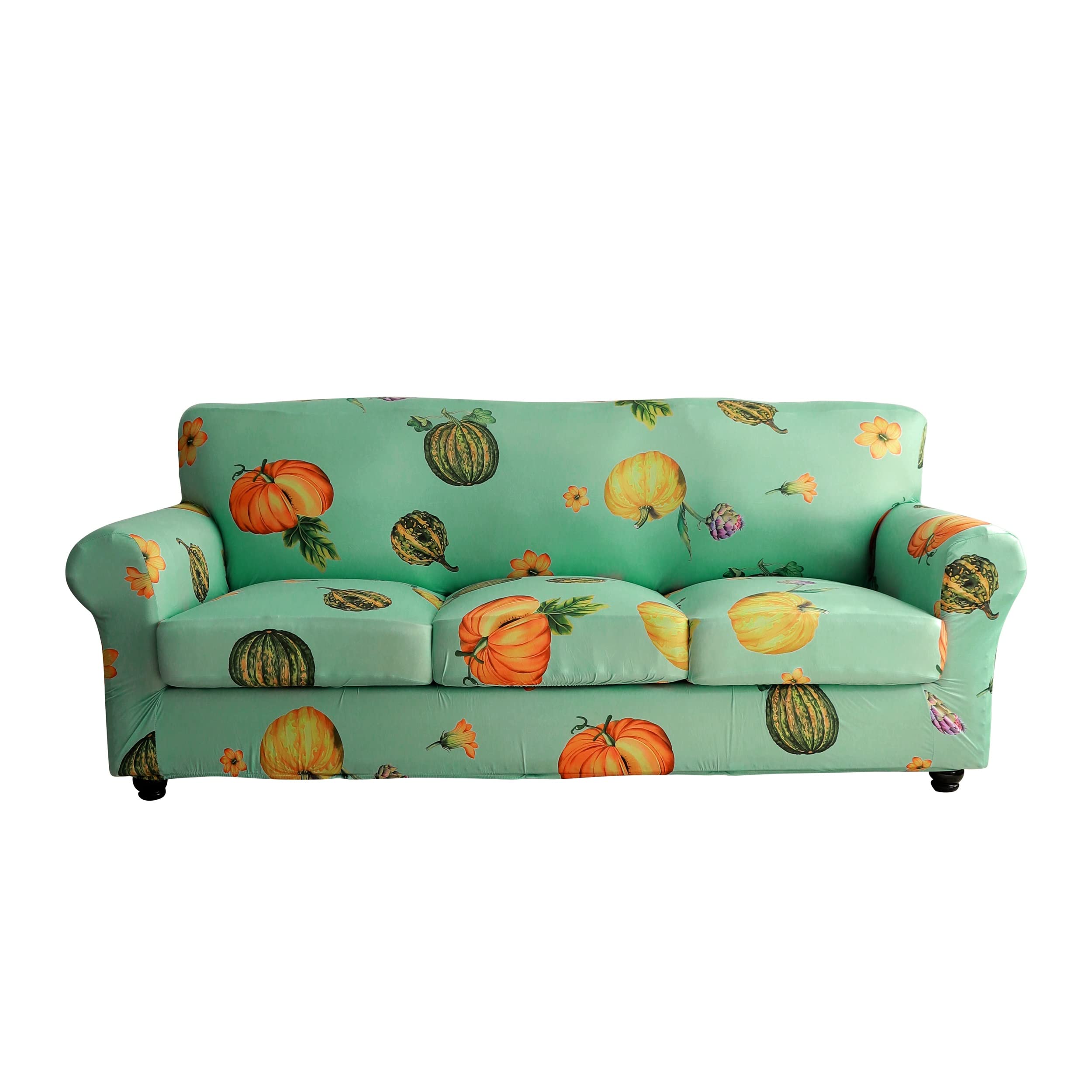 CRFATOP Printed Sofa Couch Cover for 3 Cushion Couch Floral Pattern Sofa Cover with Separate Cushion Cover 3 Pieces 4 Pieces Stretch Sofa Slipcover Sofa Furniture Covers,(Large,03)