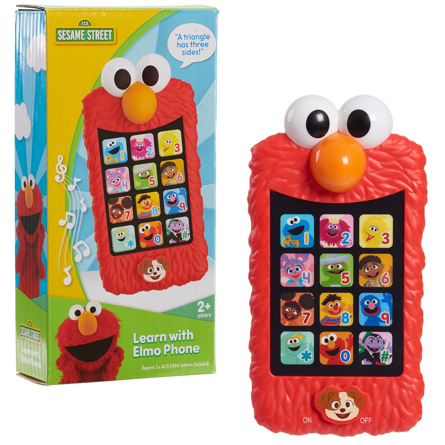 Just Play Sesame Street Learn with Elmo Pretend Play Phone, Learning and Education, Officially Licensed Kids Toys for Ages 2 Up, Gifts and Presents