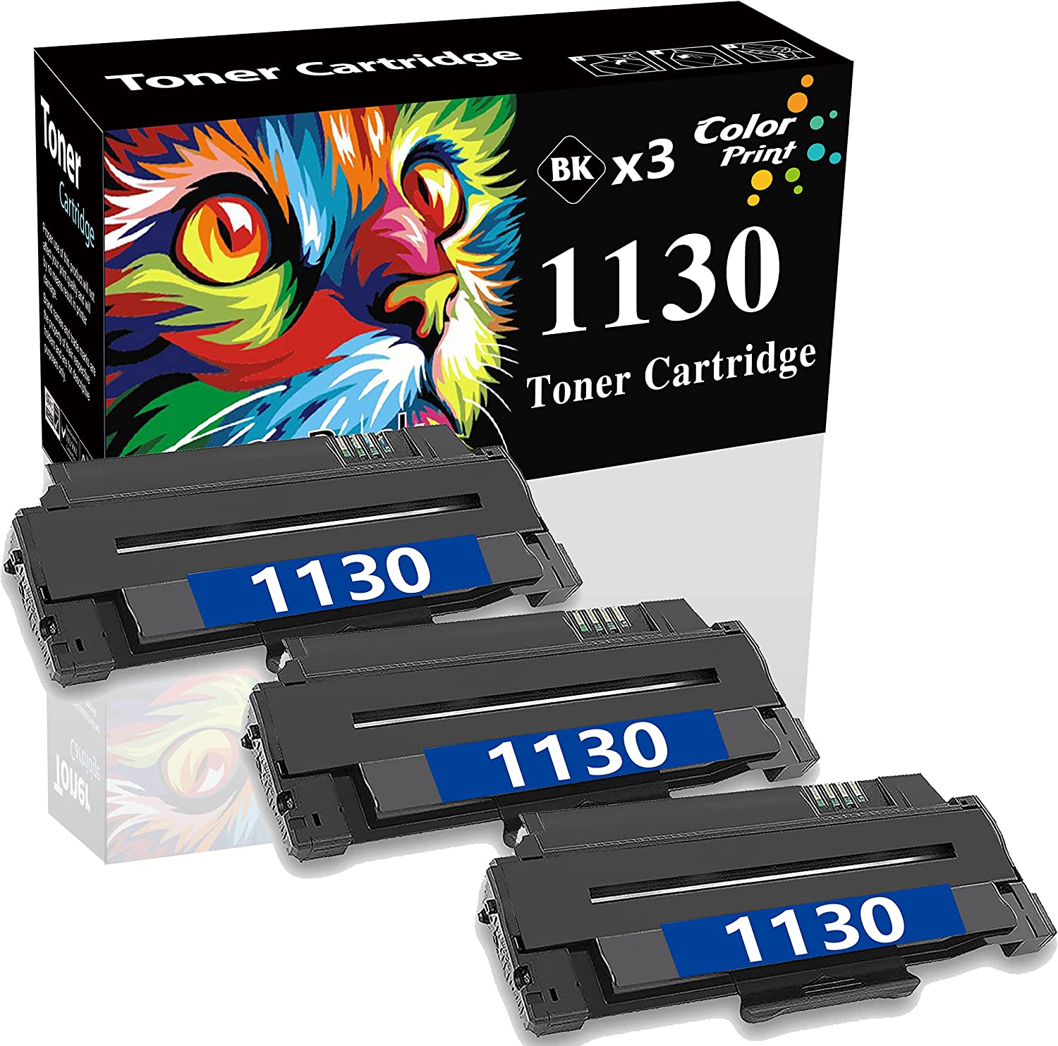         (3-Pack, Black) ColorPrint Compatible Toner Cartridge Replacement for Dell 1130n 1130 7H53W 2MMJP 1135n 1133 1135 330-9523 330-9524 3J11D Laser Printer (2.5k)       