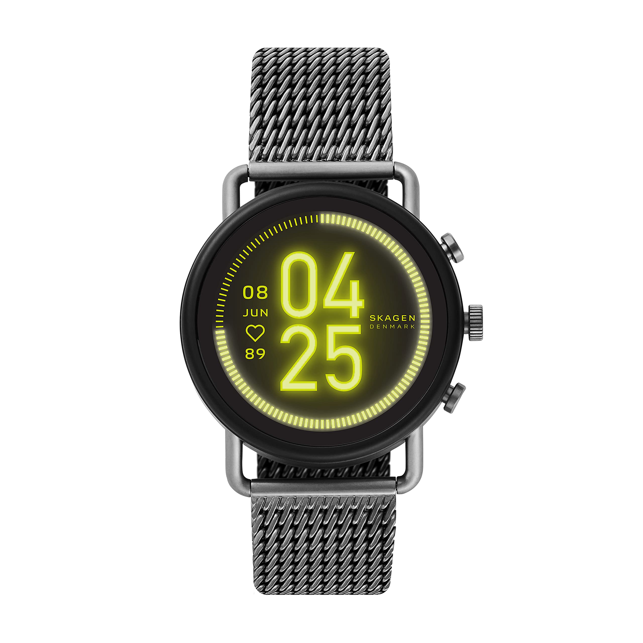 Skagen Connected Falster 3 Gen 5 Stainless Steel Mesh Touchscreen Smartwatch, Color: Gunmetal (Model: SKT5200)