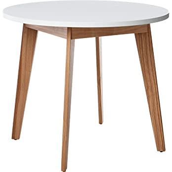           Brand – Rivet Noah Round Modern Ash Dining Table, 35.4"W, White        