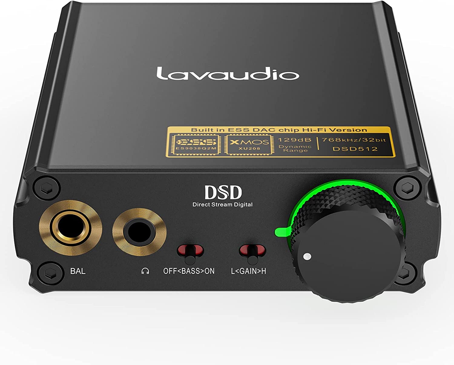         1Mii Lavaudio DS400 Portable DAC/Headphone Amplifier Stereo Supports 768K/32Bit and Native DSD512, Hi-Res Hi-Fi for PC Headphone Out/3.5/4.4 mm/Coaxial/Optical Out Windows/Android/iOS Compatib