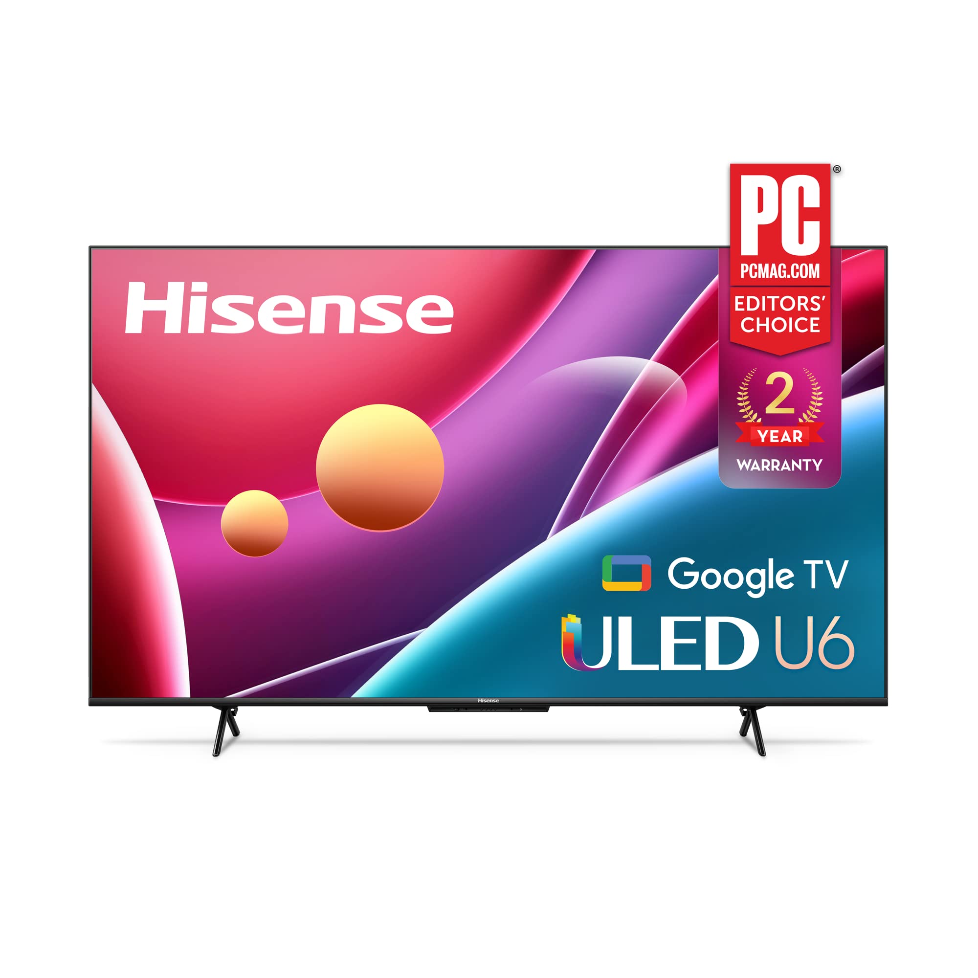 Hisense ULED 4K Premium 75U6H Quantum Dot QLED Series 75-Inch Smart Google TV, Dolby Vision Atmos, Voice Remote, Compatible with Alexa (2022 Model) Black