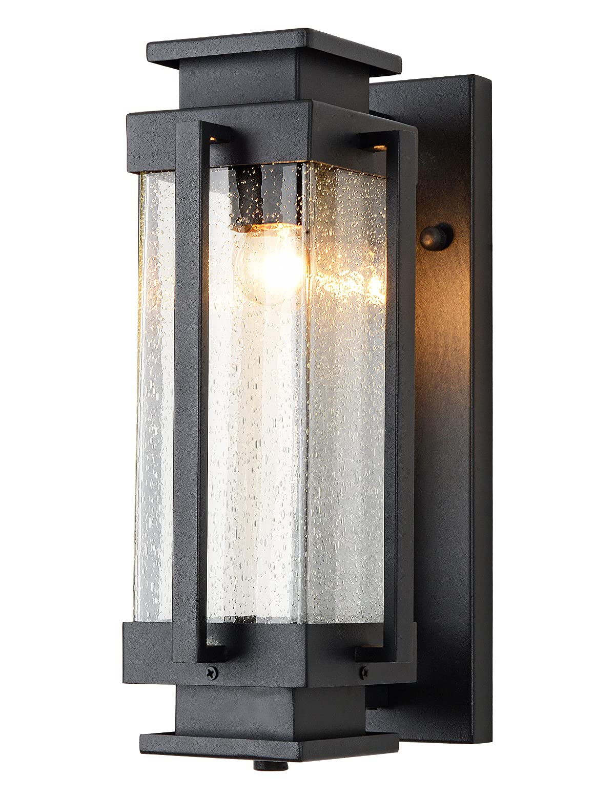 EERU Outdoor Wall Lanterns Large Exterior Porch Lights Wall Mount IP65 Waterproof Outdoor Wall Sconces with Seeded Glass Shade Outside Wall Lamp for House Garage Front Porch Patio