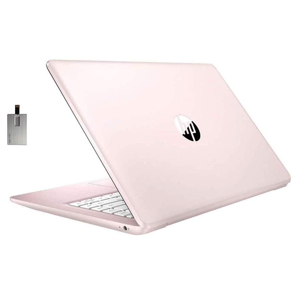 2021 HP Stream 14" HD SVA Laptop Computer, Intel Celeron N4000 Processor, 4GB RAM, 64GB eMMC Flash Memory, Webcam, 1-Year Office, Intel UHD Graphics 600, Win 10S, Rose Pink, 32GB SnowBell USB Card