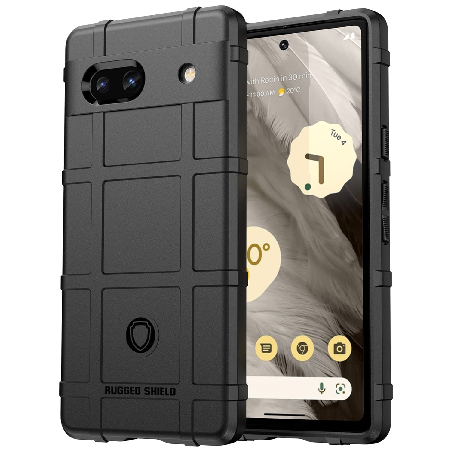Monwutong Slim Fit Phone Case for Google Pixel 7A,Rugged Shield Phone Case with Military Grade Shockproof Protection,Drop-Tested and Camera Lens Protection for Google Pixel 7A,HD Black