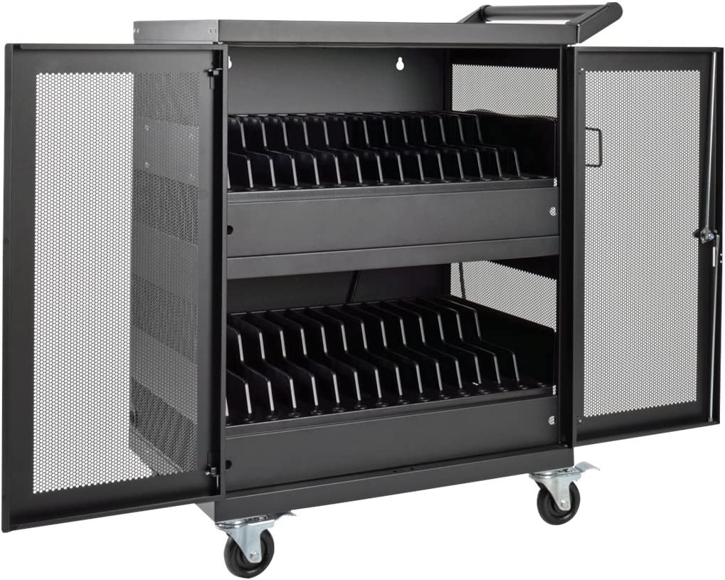         Tripp Lite 32-Port AC Charging Cart Storage Station for Chromebooks, Laptops &amp; Tablets - Secures Devices in Locking, Vented, Wall-mountable Steel Cart - 2-Year Warranty (CSC32AC)       
