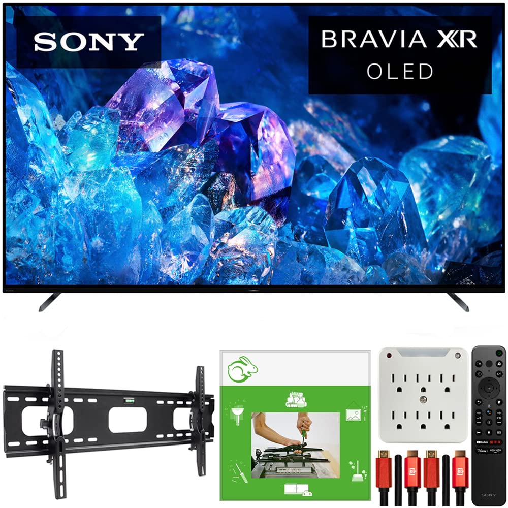 Sony XR55A80K Bravia XR A80K 55 inch 4K HDR OLED Smart TV 2022 Model Bundle with TaskRabbit Installation Services + Deco Mount Wall Mount + HDMI Cables + Surge Adapter