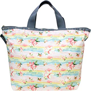 Plumeria Rainbow HAWAII EXCLUSIVE Easy Carry Tote Crossbody + Top Handle Handbag, Style 2431/Color K879, Tropical Hawaiian Plumeria Flowers, Pastel Watercolors, Hawaii Printed on Pattern
