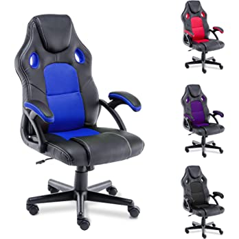          T-THREE.Gaming Chair Office Chair Computer Chair Video Gaming Chair with Lumbar and Back Support, Racing Style PU Leather, Height Adjustable, 360° Swivel with Adults, Women, Men,Teens and Kid