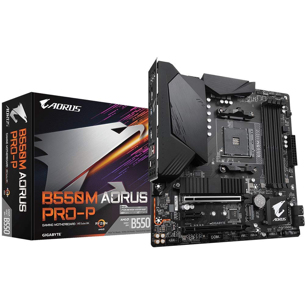 Gigabyte B550M AORUS PRO-P (AMD Ryzen 5000/B550/Micro ATX/M.2 Thermal Guard/HDMI/DVI/USB 3.2 Gen 2/DDR4/Motherboard)