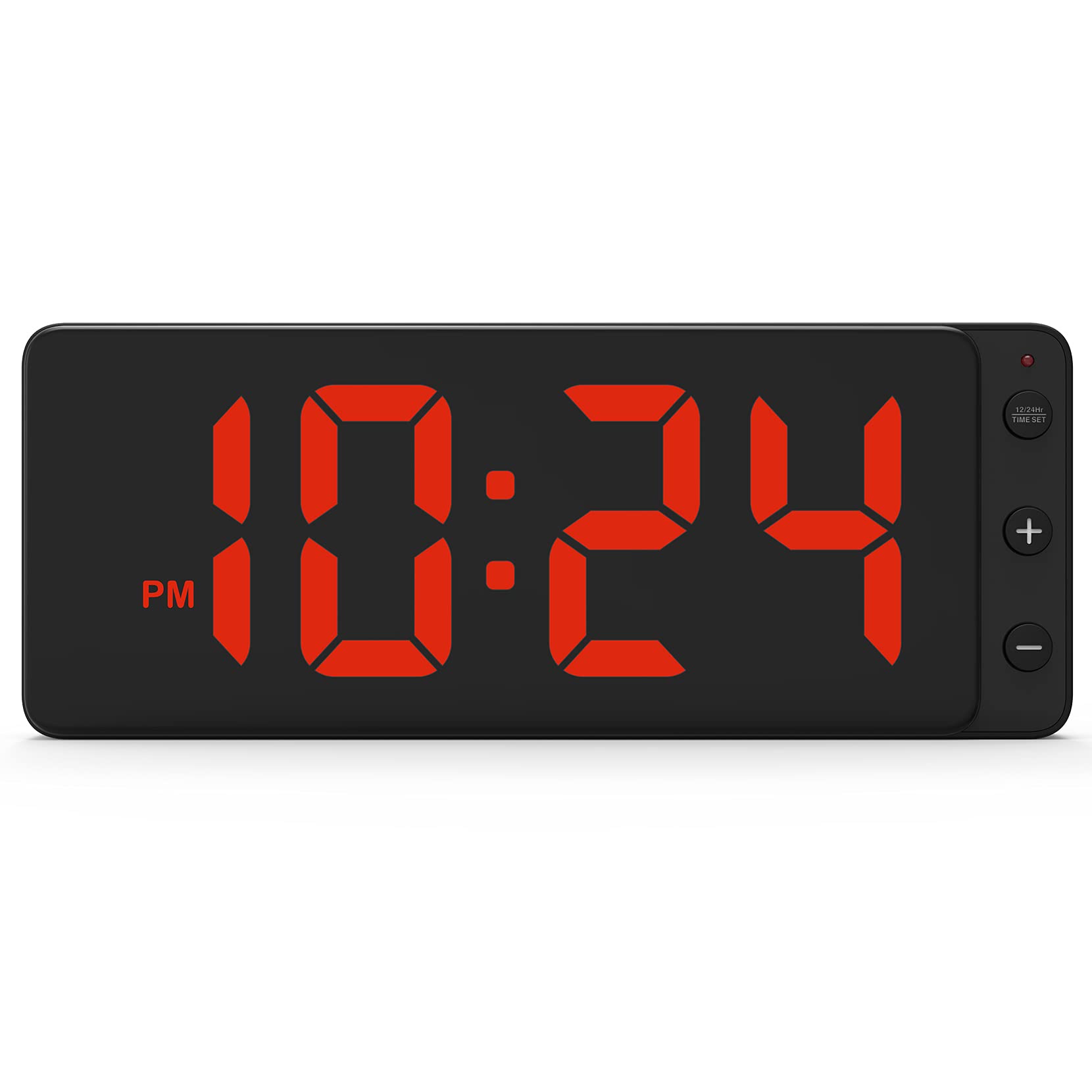 LED Digital Wall Clock with Large Display, Big Digits, Auto-Dimming, 12/24Hr Format, Battery Backup, Silent Wall Clock for Farmhouse, Kitchen, Living Room, Bedroom, Classroom, Office – Red