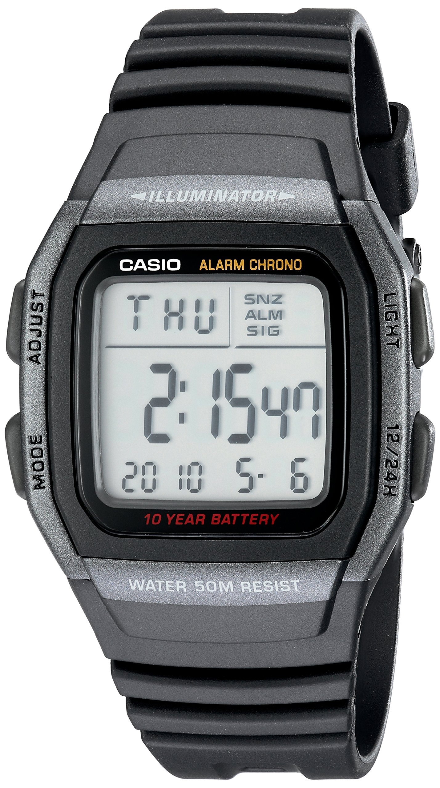 Men's W96H-1BV Classic Sport Digital Black Watch