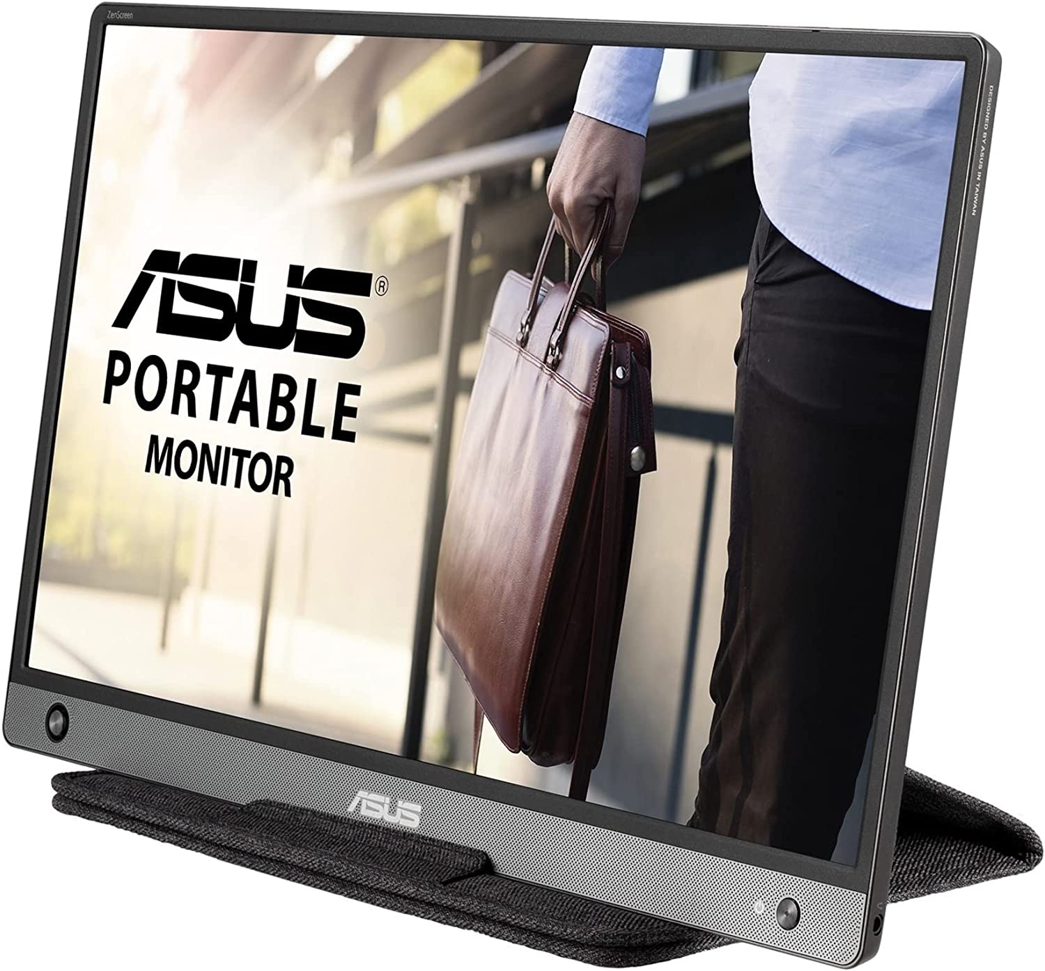         ASUS ZenScreen 15.6” 1080P Portable Monitor (MB16AH) - Full HD, IPS, USB Type-C External Monitor, Speakers, Micro-HDMI, Tripod Mountable, Ultra Slim Travel Monitor for Laptop &amp; MacBook    