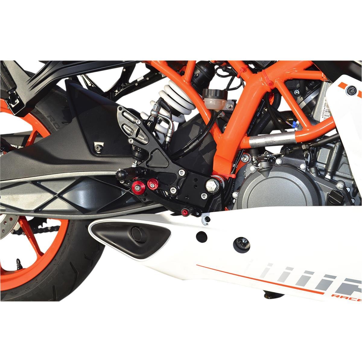 Hotbodies Racing 91401-2500 Black MGP Rear Set (KTM RC 390 (non-cup)/ DUKE 390 (14-16')