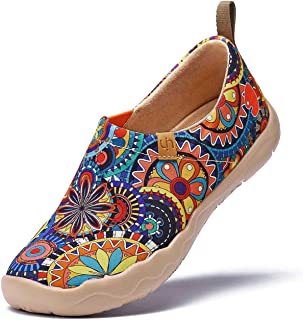 Women's Fashion Floral Art Sneaker Painted Canvas Slip-On Ladies Travel Shoes