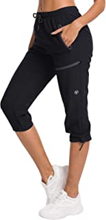 Women's Hiking Capris Pants Outdoor Quick Dry Cargo Cropped Pants Water Resistant UPF 50+