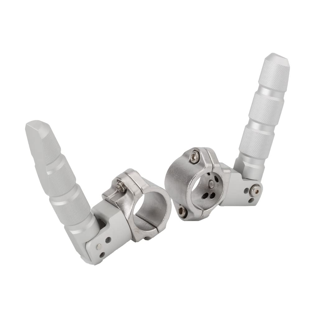 For Bajaj Pulsar NS160 / 160 NS / NS200 / 200 NS / RS200 ALL Years Motorcycle Highway Footrest 360 Rotatable 7/8 1 1.25 Inch Crash Bar Foot Pegs Rests For 22mm 25mm 27mm 32mm Universal (silver)