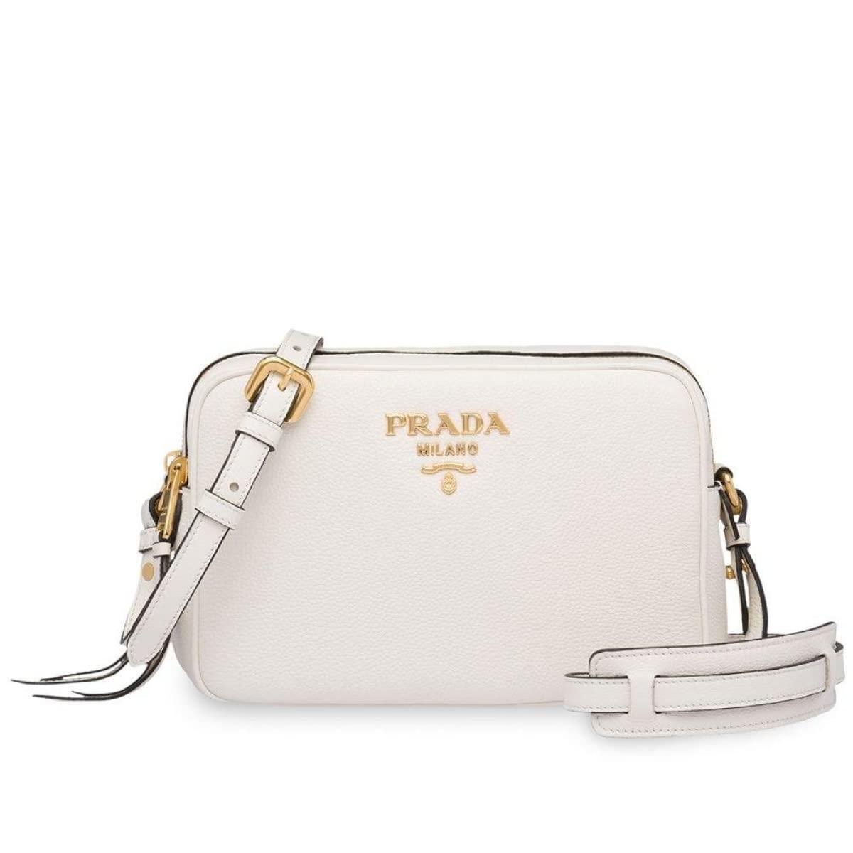 Women's White Vitello Phenix Leather Crossbody HandBag 1BH079