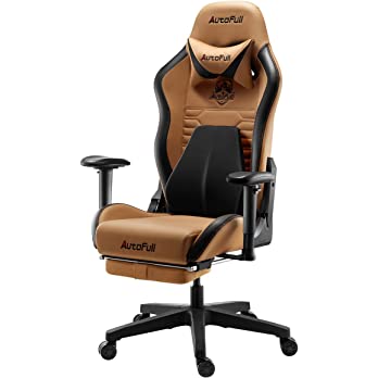          AutoFull C3 Gaming Chair Ergonomic Office Chair with 3D Bionic Lumbar Support Racing Style PU Leather Computer PC Chair for Adults with Footrest,Brown        