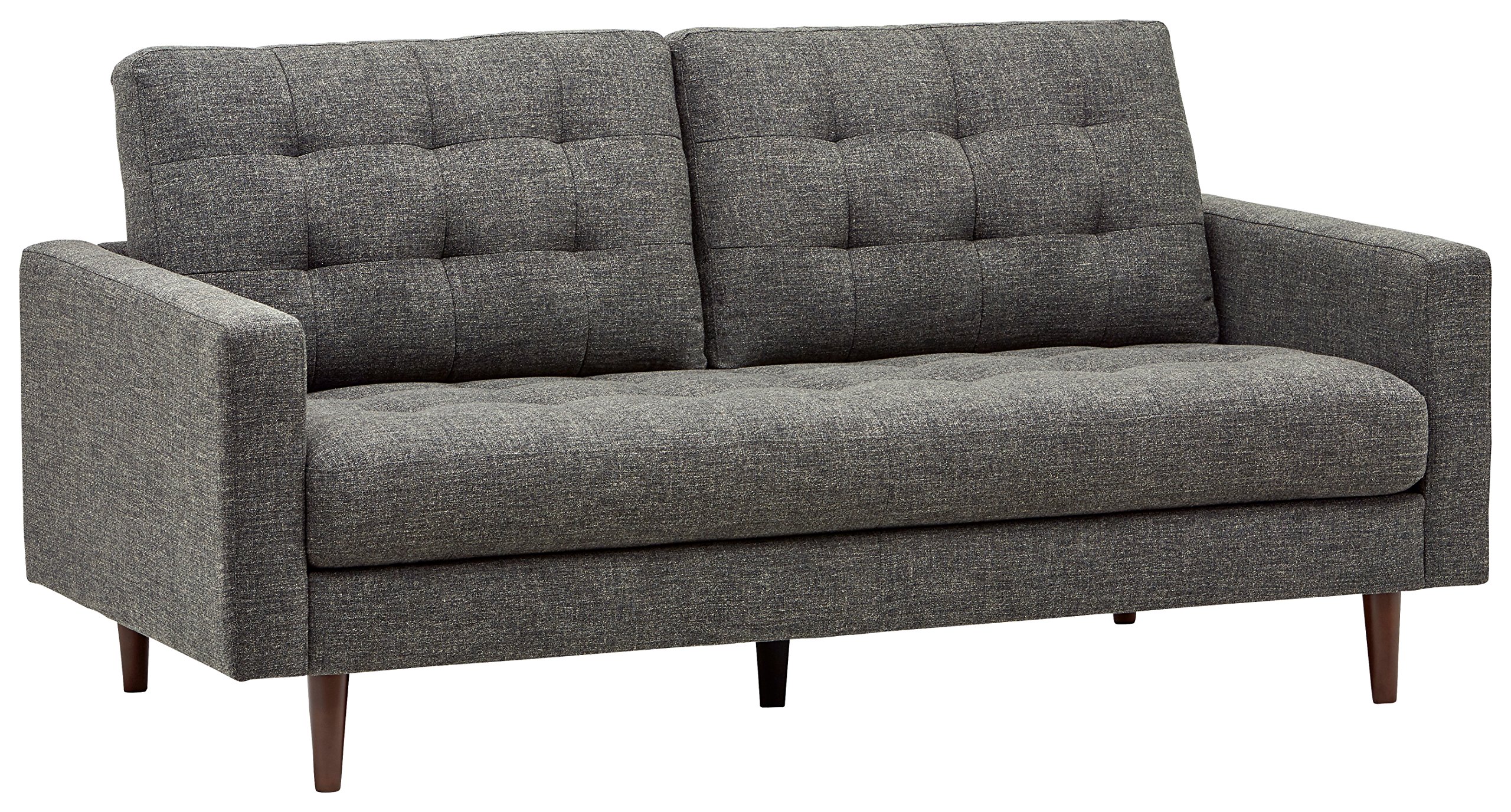 Amazon Brand – Rivet Cove Mid-Century Modern Tufted Apartment Sofa, 72"W, Dark Grey