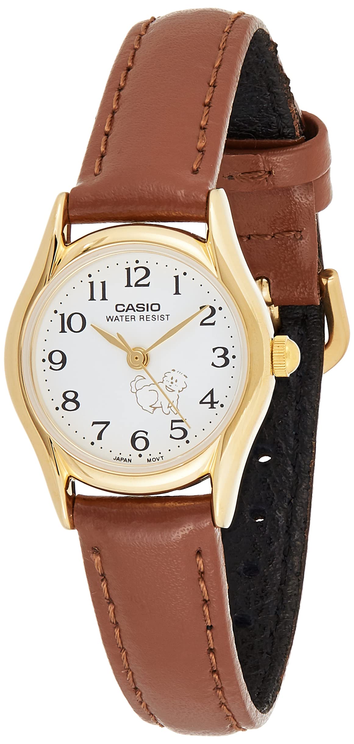 White Dial Leather Strap Ladies Watch LTP1094Q7B
