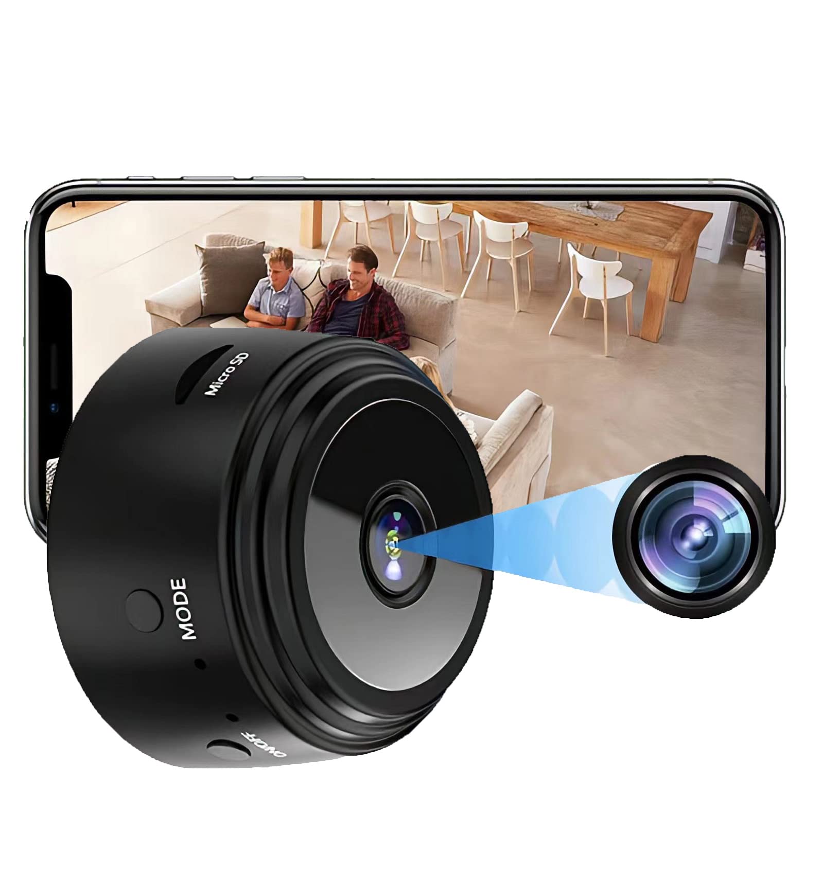 1080P Magnetic WiFi Mini Camera,Spy Camera Hidden Camera,WiFi Reshline Camera for Home Office Security,Secret Cameras with Motion Detection Night Vision A9